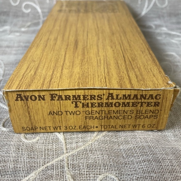 Vintage Avon Farmers Almanac Thermometer & Soap / Gold Tin Rooster. New in box - Picture 6 of 7